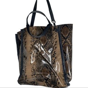 French Connection snakeskin coated open tote
